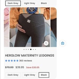 Brand new Herglow maternity leggings 2XL black with belly support